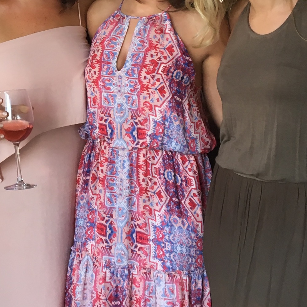 Parker long floral tiered gown